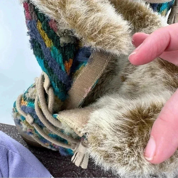 Sam Edelman boots size 9 multicolored wool suede knee high bohemian boho tribal - Picture 12 of 14